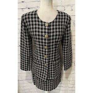 Vintage Rampage Skirt Suit Juniors Black White Houndstooth Career Y2K 90s Medium
